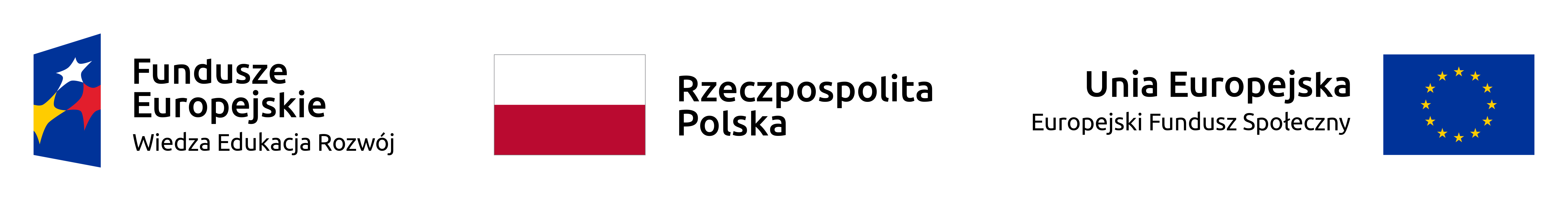 Logotypy - Fundusze Europejskie Wiedza Edukacja Rozwój, Rzeczpospolita Polska, Unia Europejska Europejski Fundusz Społeczny 